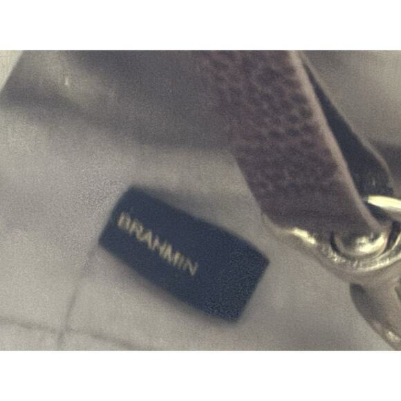 Brahmin Croc-Embossed Leather Large Buckle Flap Shoulder Bag Brown - Picture 10 of 16